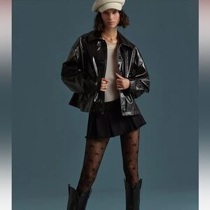 Free People Vegan Leather Kitty Swing Jacket NWOT